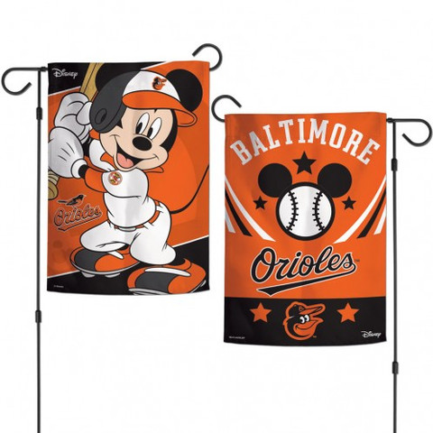Baltimore Orioles Mickey Mouse Garden Flag