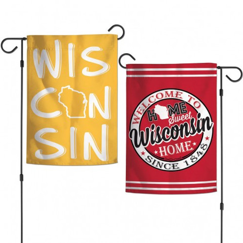 State of Wisconsin Two-Sided Garden Flag