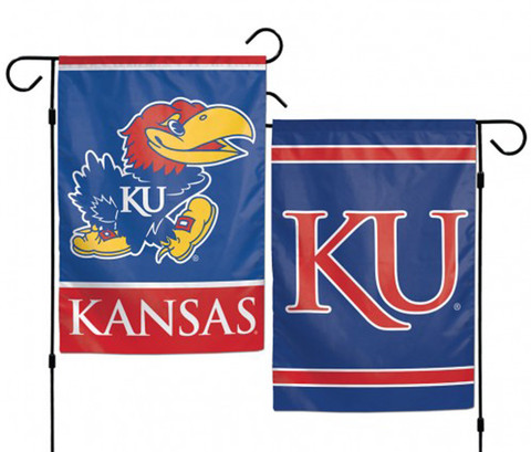 University of Kansas Jayhawk 2 Sided Garden Flag