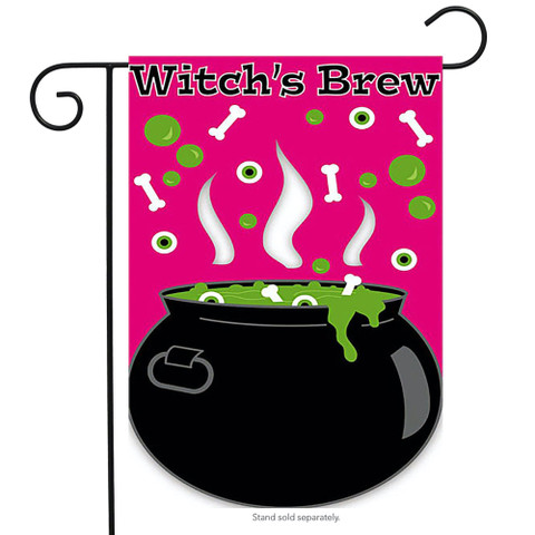 Witch's Brew Applique Halloween Garden Flag