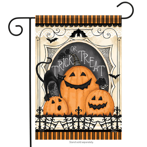 Spooky Pumpkin Trio Halloween Garden Flag
