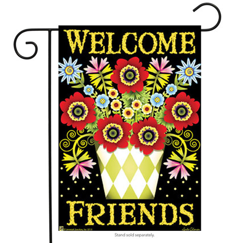 Poppy Pizzazz Welcome Garden Flag