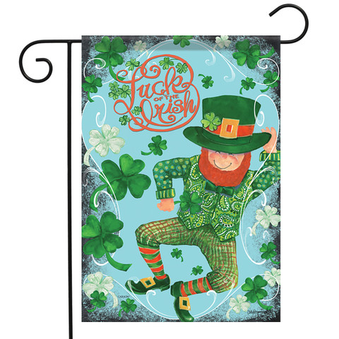 Leaping Leprechaun St. Patrick's Day Garden Flag