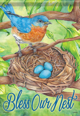 Bluebird Blessing Spring Garden Flag