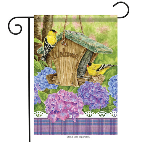 Finch Feeder Spring Garden Flag