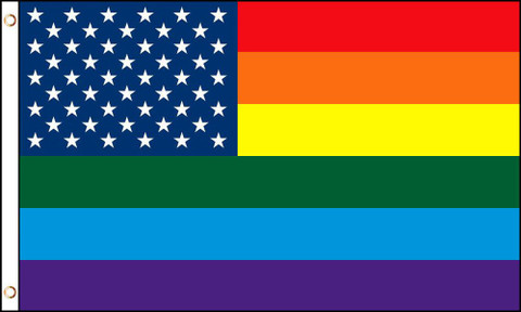 Rainbow US Stars 3' x 5' Grommet Flag