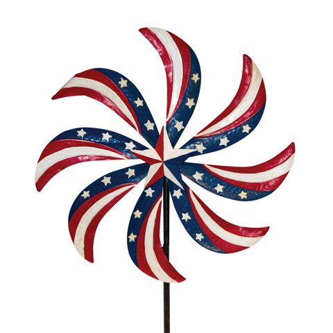 Patriotic Pinwheel Metal Wind Spinner