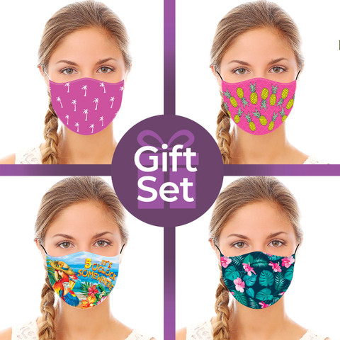 Summer Reusable Cloth Face Mask Gift Set (4-piece Collection)