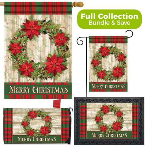 Poinsettia Wreath Christmas Design Collection