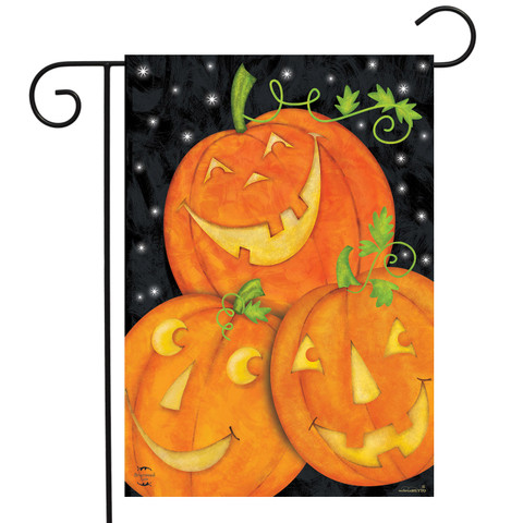 Happy Pumpkin Trio Halloween Garden Flag