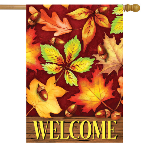 Colorful Fall Foliage House Flag