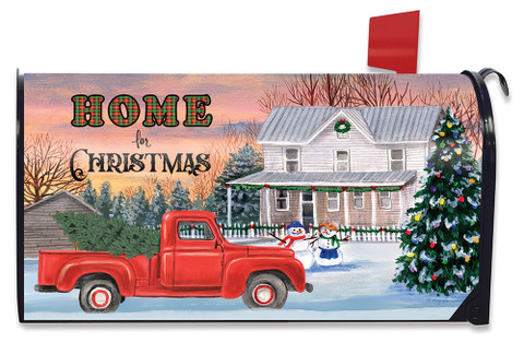 Home for Christmas Pickup Mailbox Cover