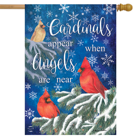 Cardinals Appear Winter House Flag