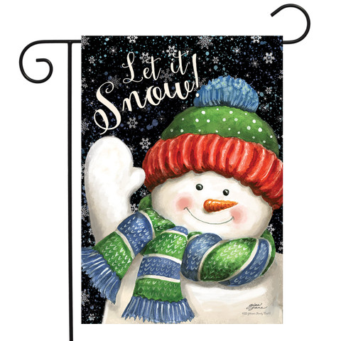 Snow Time Snowman Winter Garden Flag