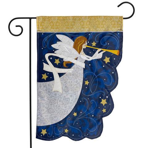 Angel Applique Christmas Garden Flag