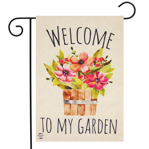 Flower Pot Spring Burlap Garden Flag