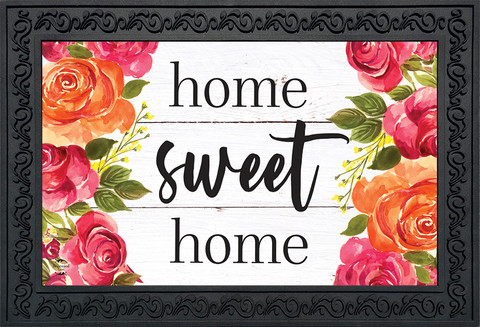 Farmhouse Home Sweet Home Floral Doormat