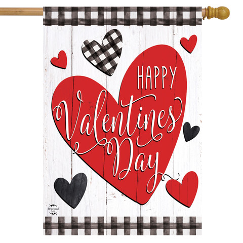 Checkered Valentine Holiday House Flag