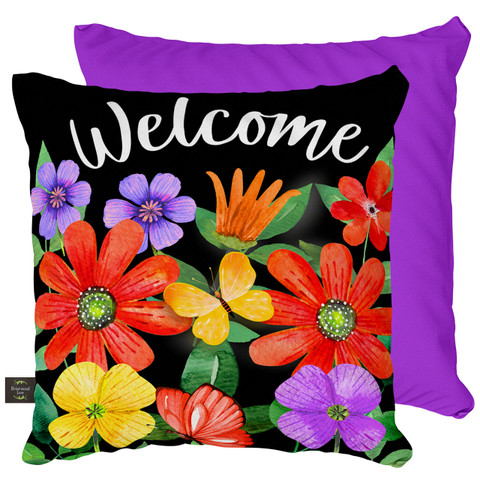 Whimsy Flowers Spring Decorative Pillow