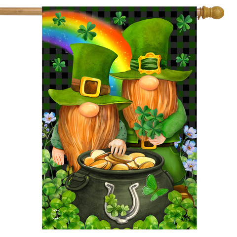 Irish Gnomes St. Patrick's Day House Flag