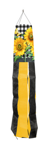 Checkered Sunflowers Summer Windsock