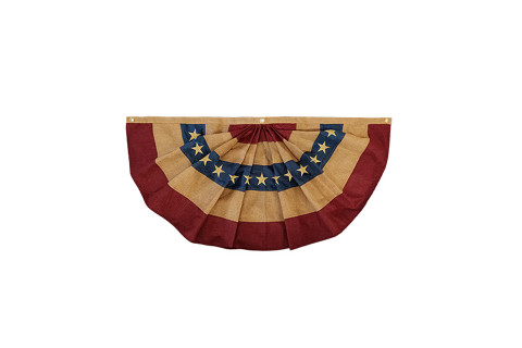 Briarwood Lane large patriotic bunting flags with applique stars on red, white and blue bunting banners.