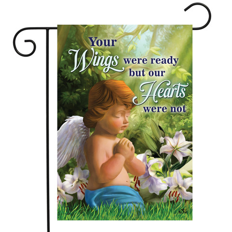 Briarwood Lane small praying angel garden flag with colorful printed design for porch or yard display.