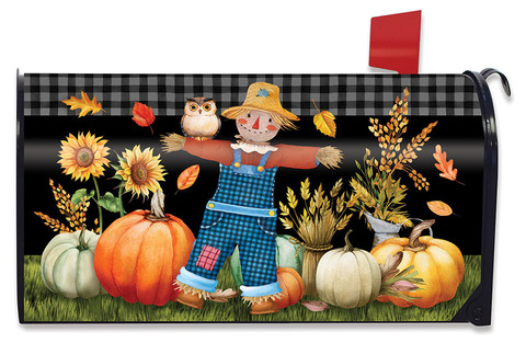 Friendly Scarecrow Autumn Large Oversized Mailbox Cover