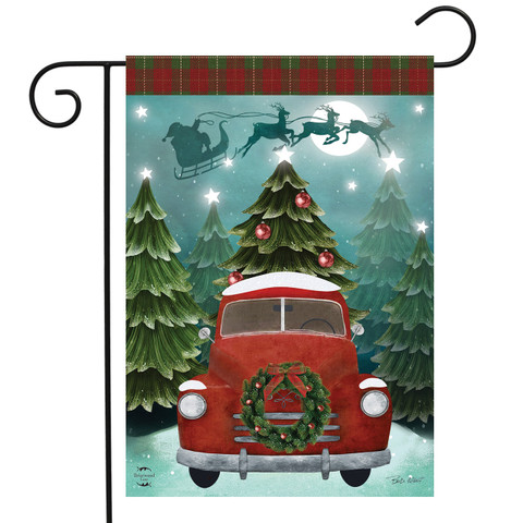 Christmas Eve Truck Garden Flag