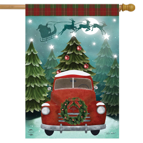 Christmas Eve Truck House Flag