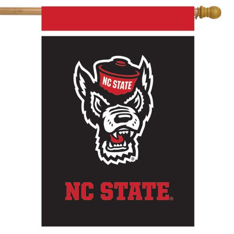 NC State University NCAA House Flag by Briarwood Lane, official licensed colorful decorative banner for gameday display.