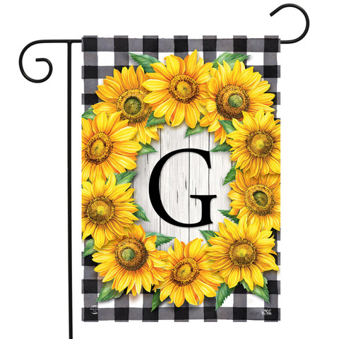 Sunflowers Monogram G Garden Flag