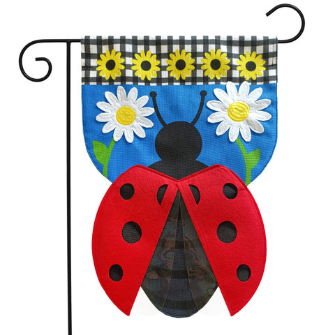 Sculpted Ladybug Spring Burlap Garden