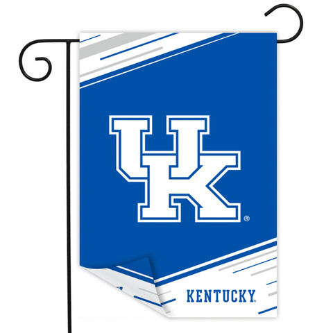Briarwood Lane University of Kentucky NCAA Double-Sided Garden Flag with blue, white, and UK logo.