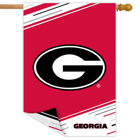 University of Georgia NCAA Double-Sided House Flag, red and black, by Briarwood Lane.