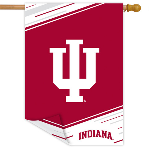 Briarwood Lane Indiana University NCAA Double-Sided House Flag, red and white with white IU logo.