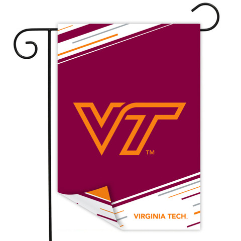 Virginia Tech University NCAA Double-Sided Garden Flag, maroon and orange, by Briarwood Lane.