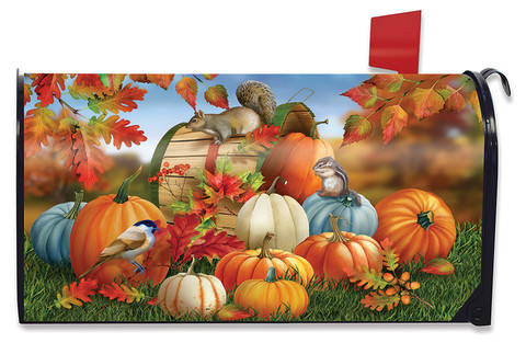 Fall Pumpkin Gathering Mailbox Cover