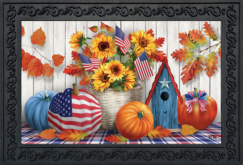 American Autumn Patriotic Doormat