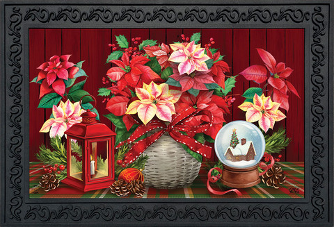 Christmas Poinsettia Doormat