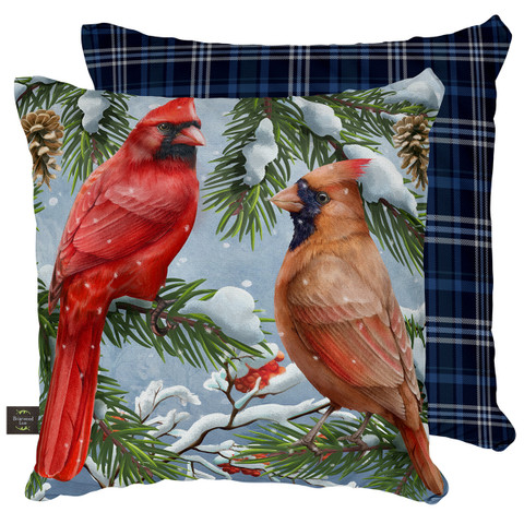 Wintertime Cardinals Pillow