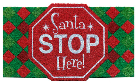 Santa Stop Here Coir Doormat