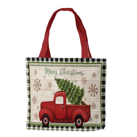 Merry Christmas Pickup Truck Tote