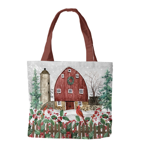 Barn in Snow Tote