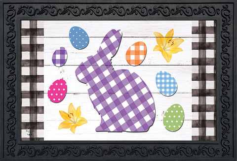 Checkered Spring Bunny Doormat