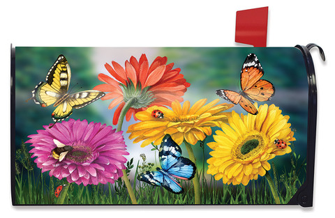 Butterflies and Daisies Mailbox Cover