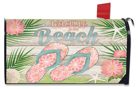 Welcome Beach Flip Flops Mailbox Cover