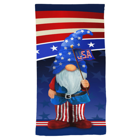 Briarwood Lane Patriotic Gnomes Hand Towel with American flag design and red white blue colors.