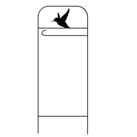 Briarwood Lane Wrought Iron Hummingbird Garden Flag Arbor with hummingbird design on top section.