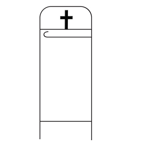Briarwood Lane Wrought Iron Cross Garden Flag Arbor with curved top and flag holder detail.
